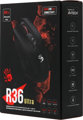 Мышь A4Tech Bloody R36 Ultra черный оптическая 12000dpi беспров. USB 7but