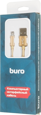 Кабель Buro Braided BHP RET MICUSB-BR USB (m)-micro USB (m) 1м золотистый