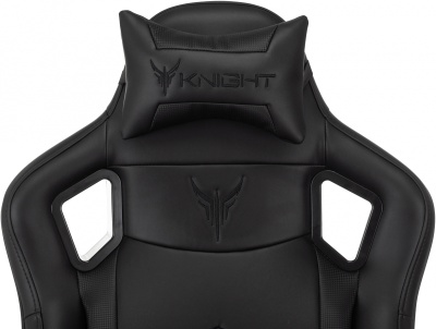 Кресло игровое Knight Gladiator черный экокожа с подголов. крестов. металл