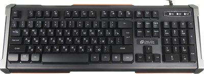 Клавиатура Оклик 717G BLACK DEATH черный/оранжевый USB Multimedia for gamer LED (476395) кабель 1.5м