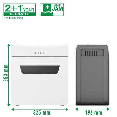Шредер Leitz IQ Protect Premium 3M белый (секр.P-5) фрагменты 3лист. 10лтр. скрепки скобы