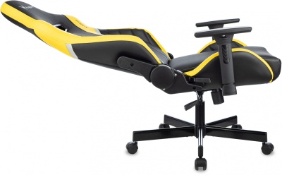 Кресло игровое Knight Thunder 5X черный/желтый экокожа крестов. металл