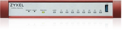 Межсетевой экран Zyxel USG Flex 100H (USGFLEX100H-EUCI02F) 10/100/1000BASE-TX компл.:набор подписок на 1 год AS/AV/CF/IDP красный