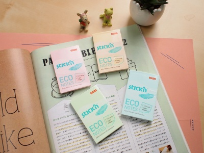 Блок самоклеящийся бумажный Stick`n ECO 21748 76x76мм 100лист. 60г/м2 пастель зеленый