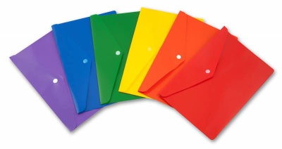 Конверт на кнопке Бюрократ -PK803ANBLU A4 непрозрачный пластик 0.18мм синий