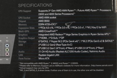 Материнская плата Asrock B550M PRO4 Soc-AM4 AMD B550 4xDDR4 mATX AC`97 8ch(7.1) GbLAN RAID+VGA+HDMI+DP