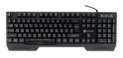 Клавиатура Оклик 709G черный USB for gamer LED (1788144) кабель 1.8м