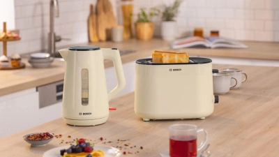 Чайник электрический Bosch TWK1M127 1.7л. 2400Вт бежевый корпус: пластик