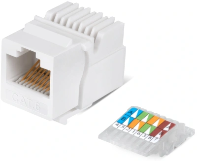 Модуль Cabeus KJ-RJ45-CAT.6-TOOLLESS информ. Keystone RJ45 кат.6 UTP бел.