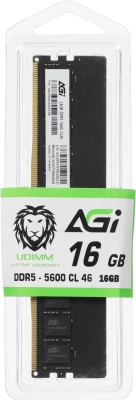 Память DDR5 16GB 5600MHz AGi AGI560016UD238-ST UD238 Tray PC5-44800 CL40 DIMM UDIMM 288-pin 1.1В single rank Tray