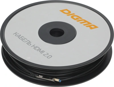 Кабель аудио-видео Digma HDMI 2.0 AOC HDMI (m)/HDMI (m) 50м. позолоч.конт. черный (BHP AOC 2.0-50)