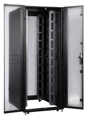 Шкаф серверный ЦМО (ШТК-СП-42.8.10-48АА-9005) напольный 42U 800x930мм пер.дв.перфор. задн.дв.перфор.2-хст. 2 бок.пан. 1350кг черный 690мм 180град. 1950мм