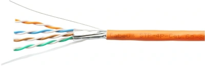 Кабель информационный Cabeus STP-4P-CAT.6A-SOLID-IN-LSZH кат.6A U/FTP 4 пары 0.55AWG LSZH внутренний 305м оранжевый