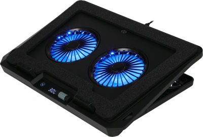 Подставка для ноутбука Digma D-NCP170-2x110RGB 18" 400x288x45мм 52дБ 2xUSB 2x 110ммFAN 1250г Fan-control металл/пластик черный