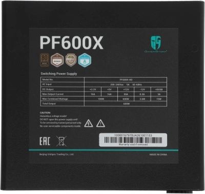 Блок питания Deepcool ATX 600W GamerStorm PF600X 80+ bronze (20+4pin) APFC 120mm fan 6xSATA RTL