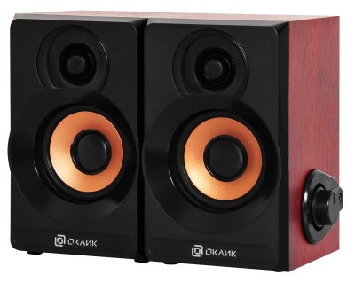 Колонки Оклик OK-161 2.0 черный/вишня 6Вт
