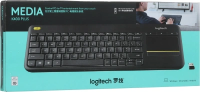 Клавиатура Logitech K400 Plus черный USB беспроводная Multimedia (920-007173)