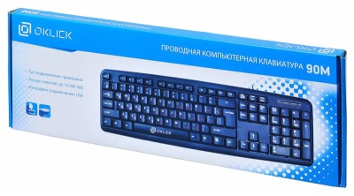 Клавиатура Оклик 90M черный USB (402127) кабель 1.35м