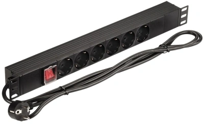 Блок распределения питания Lanmaster NM-PD16A-6XSH+S-2.0 гор.размещ. 6xSchuko базовые 16A Schuko 2м