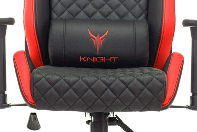 Кресло игровое Knight Outrider черный/красный ромбик экокожа с подголов. крестов. металл