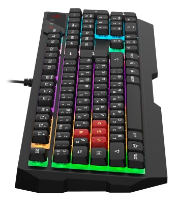Клавиатура A4Tech B135N черный USB for gamer LED (подставка для запястий) кабель 1.8м