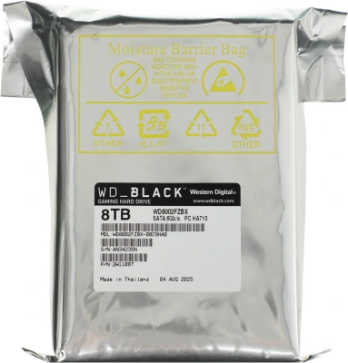 Жесткий диск WD SATA-III 8TB WD8002FZBX Desktop Black (7200rpm) 256Mb 3.5"