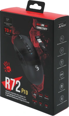 Мышь A4Tech Bloody R72 Pro черный оптическая 26000dpi беспров. USB-C 7but