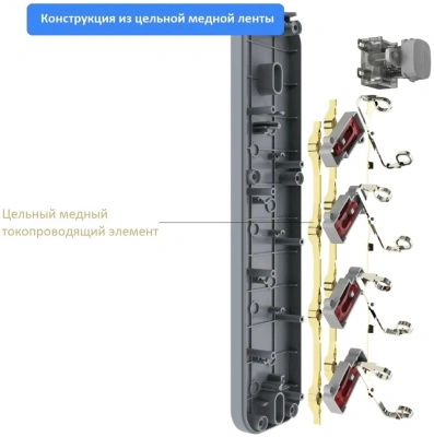 Сетевой фильтр Deli ET435 3м (4 розетки) белый (пакет ПЭ)