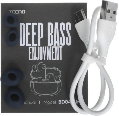 Гарнитура внутриканальные Tecno Buds 4 Air BD04 синий беспроводные bluetooth в ушной раковине (BD04 AIR MIDNIGHT BLUE)