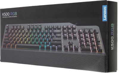 Клавиатура Lenovo K500 RGB механическая черный USB Multimedia for gamer LED (подставка для запястий) (GY40T26479) кабель 1.8м