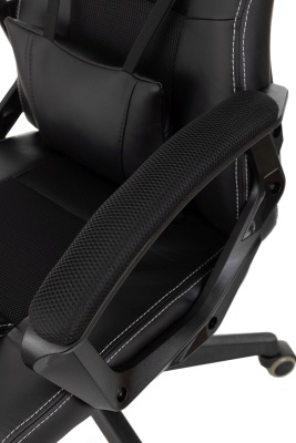 Кресло игровое Zombie Arena черный ткань/эко.кожа крестов. пластик