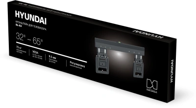 Кронштейн для телевизора Hyundai SL-X3 черный 32"-65" макс.75кг настенный фиксированный