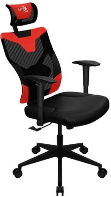 Кресло игровое Aerocool Guardian черный/красный сиденье черный экокожа/сетка с подголов. крестов. нейлон