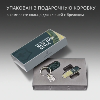 Нож перочинный Victorinox Classic SD New York Style (0.6223.E223) 58мм 7функц. серый подар.коробка в комплекте: шнурок