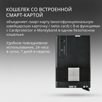 Швейцарская карта Victorinox Smart Card Wallet Sharp (0.7250.36) серый коробка подарочная