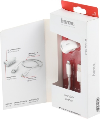 Автомобильное зар./устр. Hama H-183266 12W 2.4A USB для Apple белый (00183266)