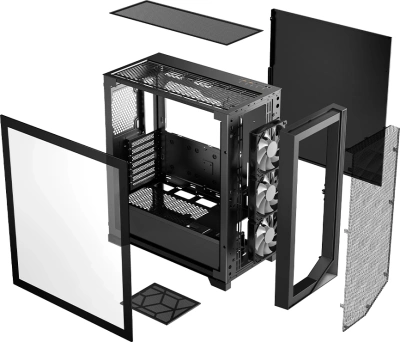 Корпус PcCooler C3D510 BK черный без БП ATX 8x120mm 5x140mm 2xUSB3.0 audio bott PSU