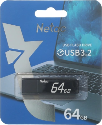 Флеш Диск Netac 64GB U351 NT03U351N-064G-32BK USB3.0 серый
