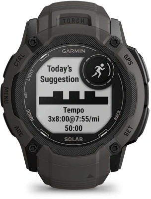 Смарт-часы Garmin Instinct 2X Solar 50мм 1" MIP корп.черный рем.черный (010-02805-00)