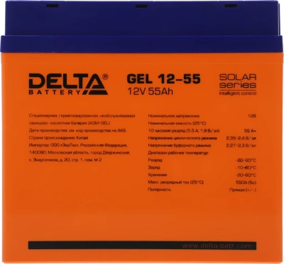 Батарея для ИБП Delta GEL 12-55 12В 55Ач