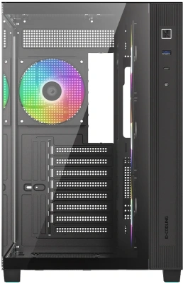 Корпус ID-Cooling View 510 черный без БП ATX 10x120mm 2x140mm 1xUSB3.0 audio bott PSU