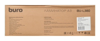 Ламинатор Buro BU-L380 черный (OL380) A3 (80-125мкм) 25см/мин (2вал.) хол.лам. лам.фото