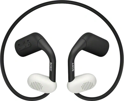Гарнитура накладные Sony WI-OE610 черный/белый беспроводные bluetooth нашейный держатель (WI-OE610/BQ E)