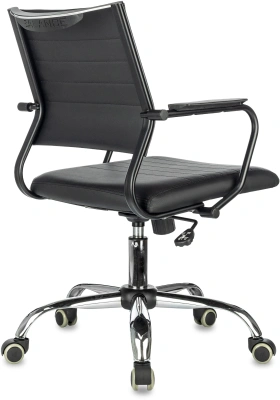 Кресло Бюрократ CH Balance-Low SL PU Line черный экокожа низк.спин. крестов. металл хром
