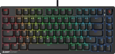 Клавиатура A4Tech MS76 механическая черный USB Multimedia for gamer LED кабель 1.8м