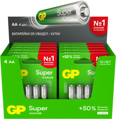 Батарея GP Super 15AA21-2CRSBC4 AA (4шт) блистер