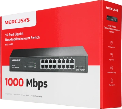 Коммутатор Mercusys MS116GS (L2) 16x1Гбит/с неуправляемый