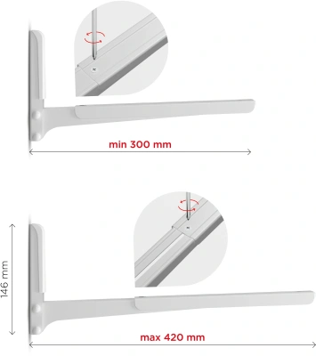Кронштейн для СВЧ Holder MWS-2003 белый макс.40кг настенный фиксированный