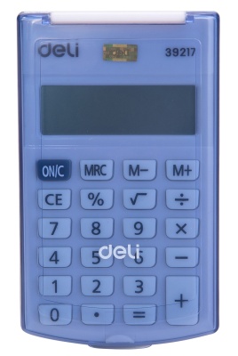 Калькулятор карманный Deli E39217/BLUE синий 8-разр.