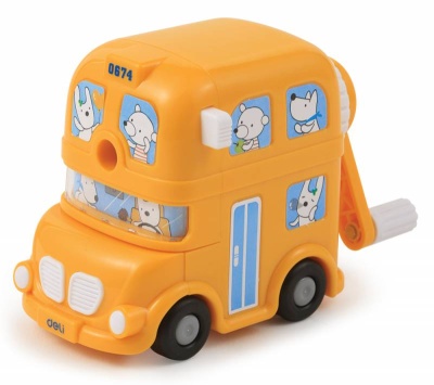 Точилка для карандашей механическая Deli BUS E0674 1 отверстие пластик ассорти коробка